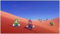 Mario standing next to a Pixel Luigi