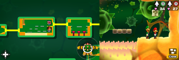 First block in Trash Pit of Mario & Luigi: Bowser's Inside Story + Bowser Jr.'s Journey.