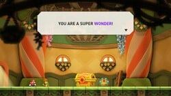 Screenshot of the course WONDER? from Super Mario Bros. Wonder