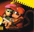 Diddy and Dixie playing on a Game Boy