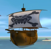 Kaptain Skurvy's Ship, as seen in the Donkey Kong Country cartoon.