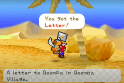 Obtaining the letter in Dry Dry Desert