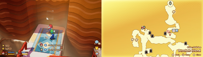 First hidden block in Desolatt Island from Mario & Luigi: Brothership.