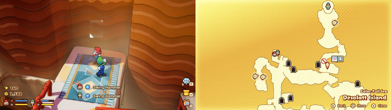 First hidden block in Desolatt Island from Mario & Luigi: Brothership.