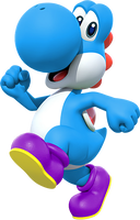 Light-blue Yoshi from Mario Kart Tour