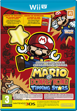The Spanish boxart for the Wii U version of Mario vs. Donkey Kong: Tipping Stars.