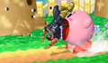 Kirby using his Swallow move in Super Smash Bros. Melee