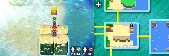 Thirteenth block in Plack Beach of Mario & Luigi: Bowser's Inside Story + Bowser Jr.'s Journey.