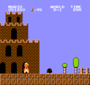 Mario encounters a Buzzy Beetle at the start of the level
