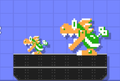 A Mega Mechakoopa in the Super Mario Bros. game style in Super Mario Maker 2