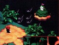 Mario, Frogfucius, and several tadpoles at an early Tadpole Pond