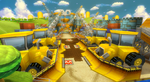 View of Toad's Factory in Mario Kart Wii