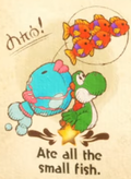 "Ate all the small fish." discovery from Bafloonder Habitat in Yoshi and the Mysterious Book