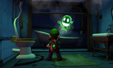 Luigi stunning the Greenie in the Coatroom.