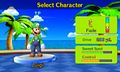 Character select screen with Luigi