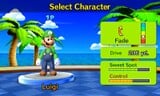 Character select screen with Luigi.