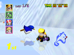 Penguins make any racers that hit them get knocked out