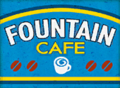 A Mario Kart 8 Fountain Cafe sign