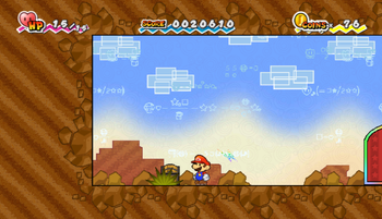 First treasure chest in Mount Lineland of Super Paper Mario.