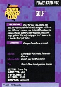 One of the Power Challenge Trading Cards