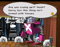 Lord Crump insulting Mario while piloting Magnus von Grapple in the Great Tree fight in Chapter 2