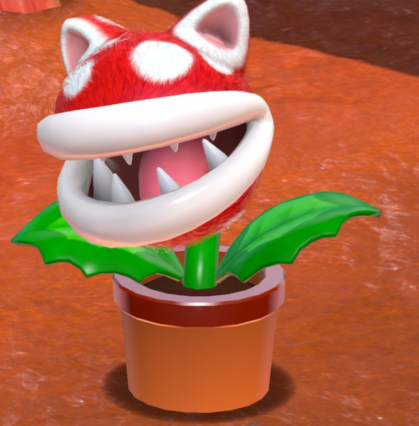 File:SM3DWBF Cat Potted Piranha Plant.png