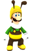Rendered model of Bee Luigi in Super Mario Galaxy.