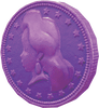 Artwork of a regional coin from the Metro Kingdom in Super Mario Odyssey.