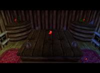 A set of red Bananas and a setup for a Golden Banana for Diddy Kong in Crystal Caves.