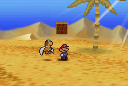 Third ? Block in Dry Dry Desert of Paper Mario.