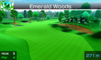 Hole 5 of Emerald Woods from Mario Sports Superstars
