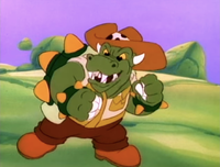Kangaroo Koopa, King Koopa's alter ego in The Super Mario Bros. Super Show! episode "Crocodile Mario."