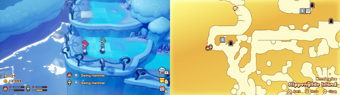 Fifth hidden block in Slippenglide Island from Mario & Luigi: Brothership