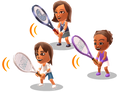 Group artwork of three miis