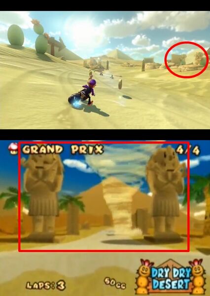 File:Mario Kart Desert Statue Comparison.jpg