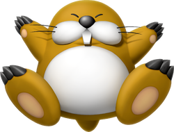 Artwork of Monty Mole from Super Mario Party for Nintendo Switch (also used in Mario Kart Tour and Super Mario Party Jamboree).