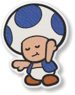 Artwork of a blue Toad from Paper Mario: The Origami King