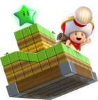 Artwork of Captain Toad with a Green Star, from Super Mario 3D World.