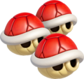 The triple red shells: Lets you throw 3 red shells (homing shell attacks).