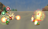 Mario and Luigi using the Fire Flower Bros. Attack.