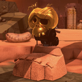 A Stompoid with the shell protecting its skull destroyed
