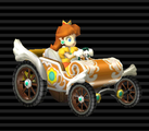 Daisy on her Daytripper (Royal Racer in PAL regions) in Mario Kart Wii.