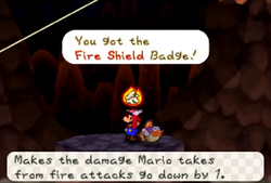 Obtaining the Fire Shield badge in Mt. Lavalava