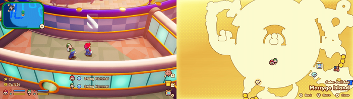 Hidden blocks 2-4 in Merrygo Island from Mario & Luigi: Brothership.