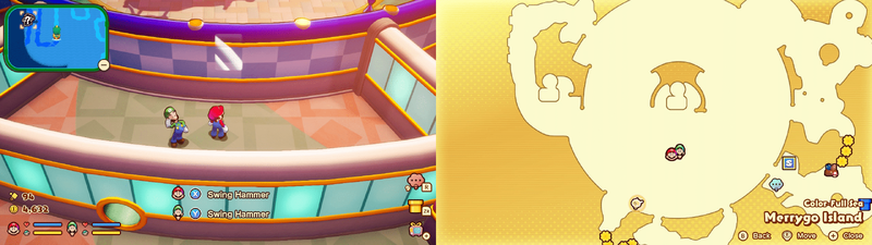 Hidden blocks 2-4 in Merrygo Island from Mario & Luigi: Brothership.