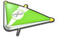 Thumbnail of Lime-green Mii's Super Glider (with 8 icon), in Mario Kart 8.
