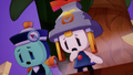 Connie and Arc worried about Mario and Luigi after Bowser's attack on Shipshape Island