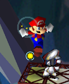 Mario uses his Mario Tornado move in Super Smash Bros.