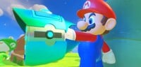 Mario shows off his asset in Mario + Rabbids Kingdom Battle.