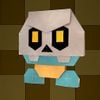 An origami Bone Goomba from Paper Mario: The Origami King.